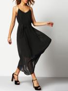 Shein Black Chain Spaghetti Strap Chiffon Dress