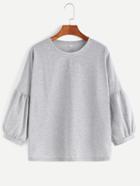 Shein Grey Drop Shoulder Lantern Sleeve T-shirt