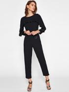 Shein Frill Trim Tailored Jumpsuit