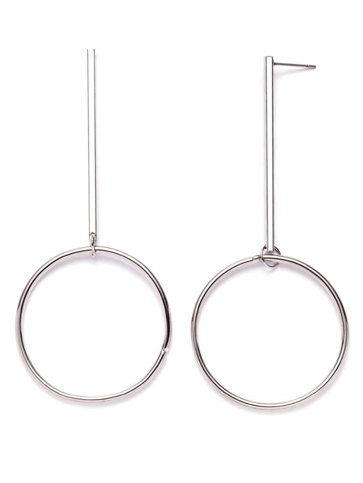 Shein Silver Big Hoop Drop Earrings