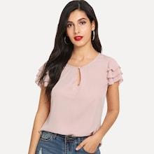 Shein Pearls Beaded Layered Sleeve Top
