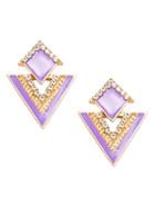 Shein Purple Rhinestone Geometric Stud Earrings