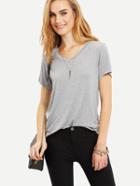 Shein V Neck Casual T-shirt
