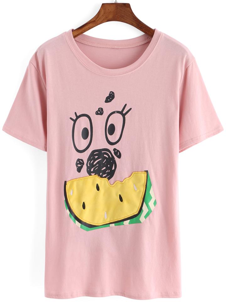 Shein Watermelon Patch Print T-shirt