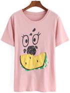 Shein Watermelon Patch Print T-shirt