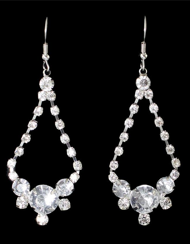 Shein Rhinestone Long Drop Earrings