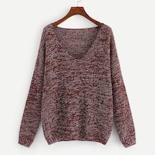 Shein Plus V Neck Drop Shoulder Sweater