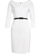 Shein White V Neck Length Sleeve Drawstring Pockets Dress