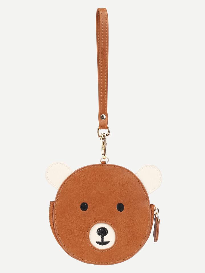 Shein Bear Design Round Pu Wallet