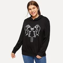 Shein Plus Figure Print Hoodie