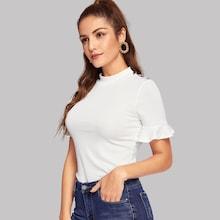 Shein Mock-neck Solid Top