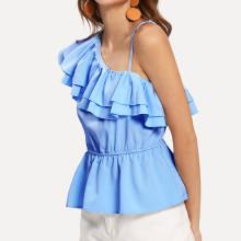 Shein Layered Ruffle One Shoulder Top