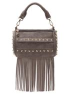Shein Grey Zipper Fringe Studded Bag