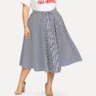 Shein Plus Drawstring Waist Striped Skirt