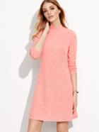 Shein Ribbed Funnel Neck Short Dress