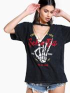 Shein Oversized Grungy Graphic Top
