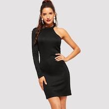 Shein Asymmetrical Sleeve Form Fitting Dress