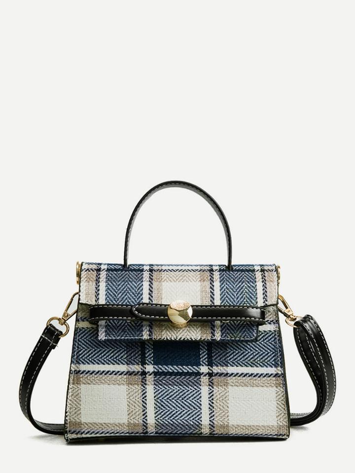 Shein Plaid Flap Crossbody Bag