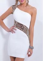 Rosewe Sequin Decorated One Shoulder Bodycon Mini Dress