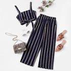 Shein Plus Knot Front Striped Top & Pant