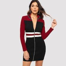 Shein Zip Up Color Block Dress