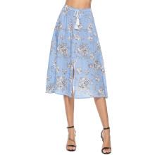 Shein Floral Print Drawstring Waist Skirt