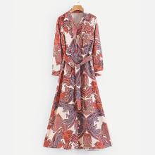 Shein Paisley Print Belted Shirt Dress