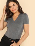 Shein Marled Knit Solid Tee