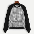 Shein Fuzzy Panel Raglan Sleeve Houndstooth Coat