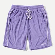 Shein Men Velvet Drawstring Shorts