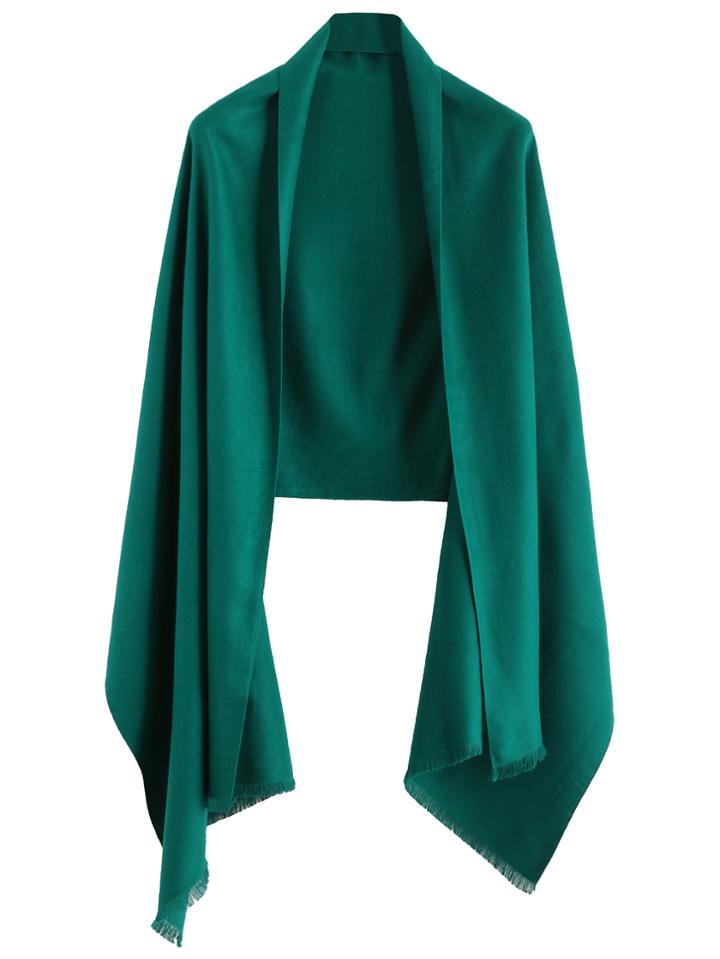 Shein Green Eyelash Fringe Long Scarf