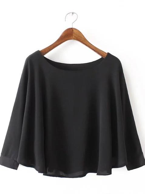 Shein Black Long Sleeve Blouse