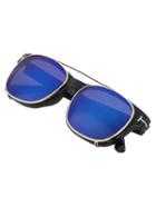 Shein Blue Removable Clip Vintage Sunglasses