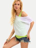 Shein Green Tank Top With White T-shirt