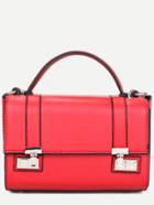 Shein Red Dual Pushlock Satchel Bag