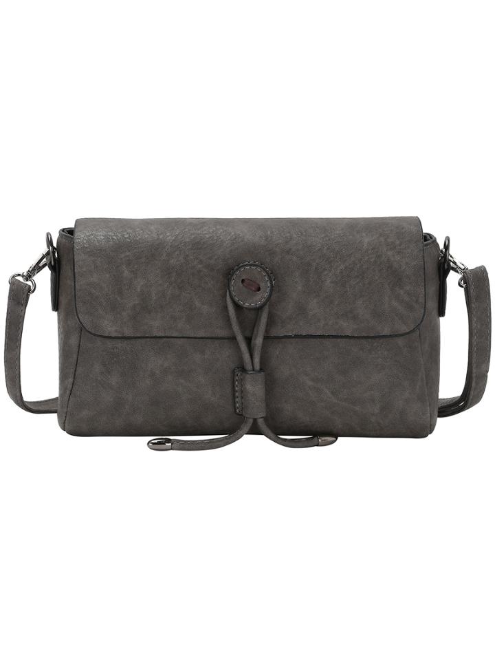 Shein Grey Button Pu Satchel Bag