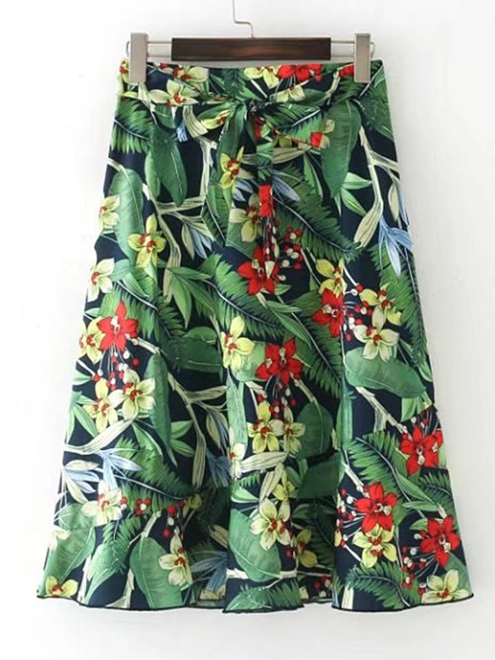 Shein Tie Waist A Line Skirt