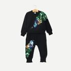 Shein Toddler Girls Contrast Sequin Peacock Pattern Top With Pants