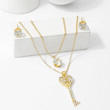 Shein Key Pendant Layered Necklace & Earrings