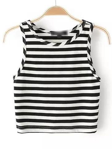 Shein Black Striped Crop Top