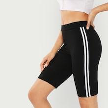 Shein Side Stripes Wide Waistband Cycling Shorts