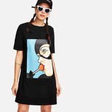 Shein Graphic Print Tee Dress