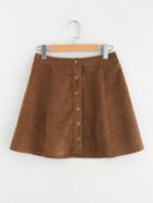 Shein Buttoned Up Cord Skirt