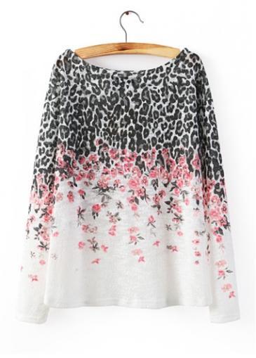 Rosewe Enchanting Round Neck Long Sleeve Print Design Woman Pullovers