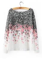 Rosewe Enchanting Round Neck Long Sleeve Print Design Woman Pullovers