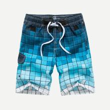Shein Men Drawstring Colorful Plaid Beach Shorts