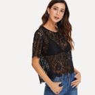 Shein Sheer Floral Lace Top