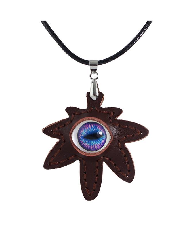 Shein Pu Leather Eye Pendant Necklace