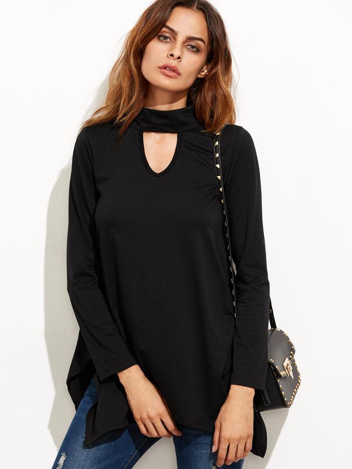 Shein Cut Out Asymmetrical Swing T-shirt