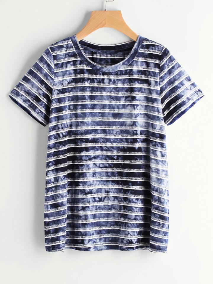 Shein Tie Dye Striped T-shirt